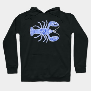 Lobster (blue and white horizontal) Hoodie